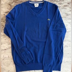 Lacoste Men's Blue V-Neck Sweater